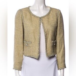 CHANEL Cruise Collection Yellow Vintage Wool Tweed Blazer
